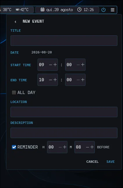 argvus-calendar events